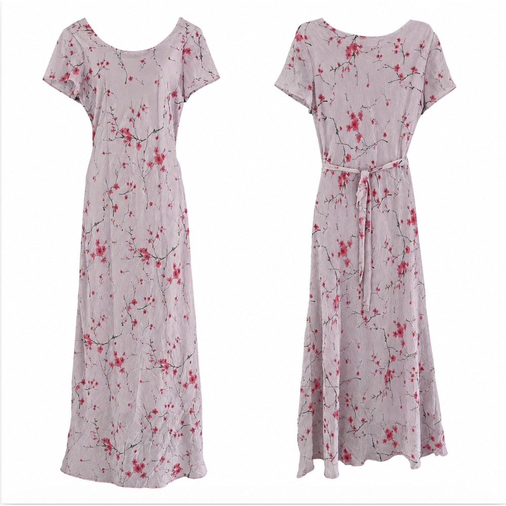 Vtg B Moss Maxi Dress Women 8 Floral Y2K 90s Fairy Prairie USA‎ Coquette Retro